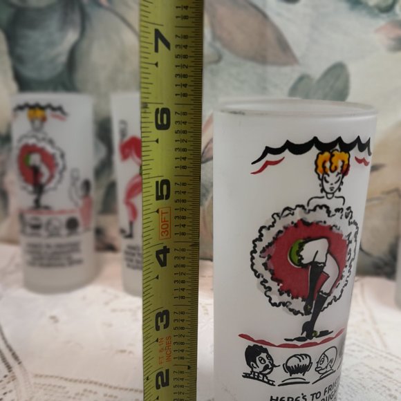 Vintage Federal Glass Frosted Drinking Glasses Set of 5 🌟 - Picture 6 of 6